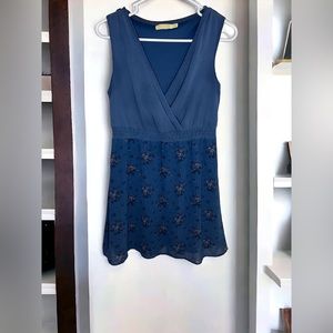 Pins And Needles Womens Small Sleeveless Blue Floral Fit & Flare Dress